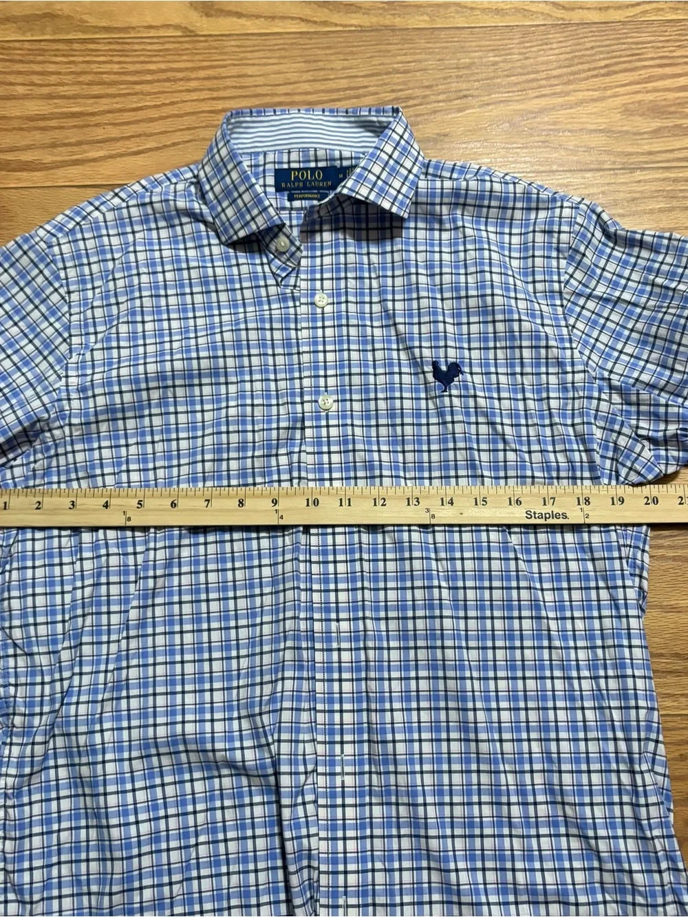 Polo Ralph Lauren Performance Plaid Button Down Gallic Rooster Shirt Medium